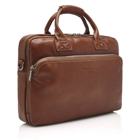 Luxe leren laptoptas Met naam en/of logo! .